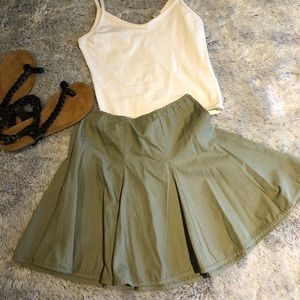 Green mini skirt